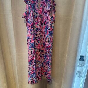 Lilly Pulitzer Vibrant Pink and Blue Dress